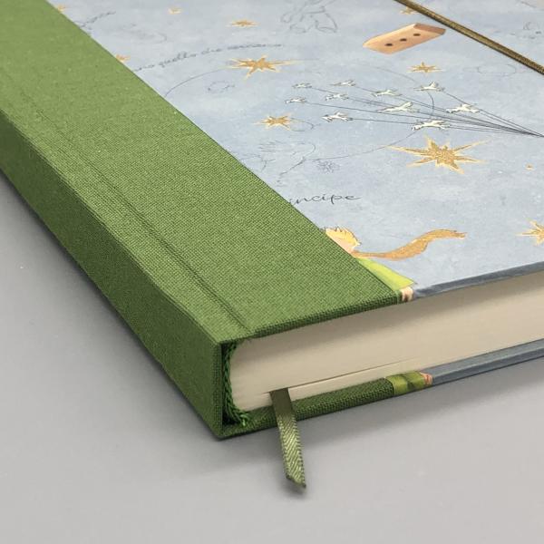 Notizbuch Tagebuch A5 Bindung Lesebändchen Detail grün